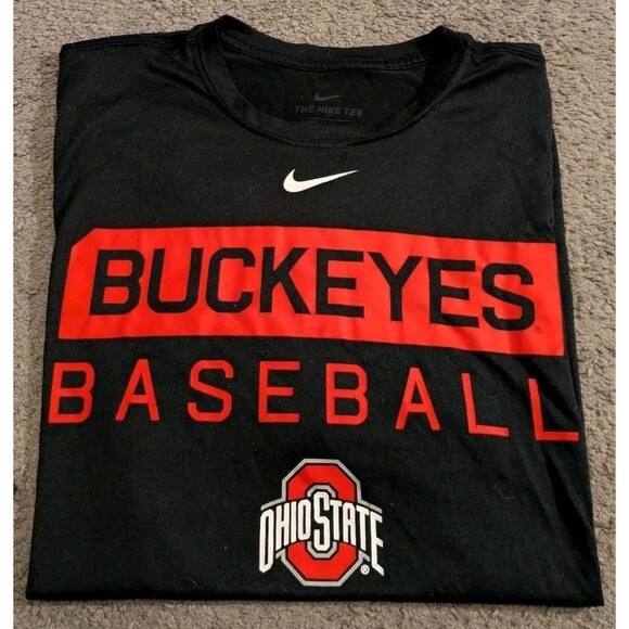 Nike Dri-Fit Ohio State Buckeyes OSU Baseball Black T-Shirt Men's Medium - Picture 1 of 6